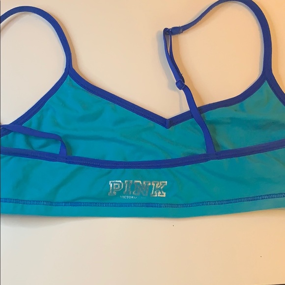 PINK Victoria Secret Blue Bandeau Bralette - Picture 2 of 3